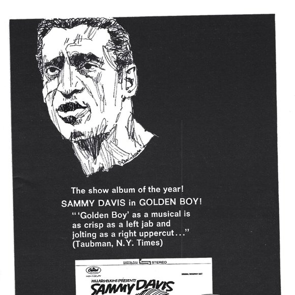 Sammy Davis Golden Boy Capitol Records AD 1960s Vintage Print Ad 9 in Broadway - Picture 2 of 4
